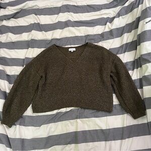 Something Navy Olive V-Neck Sweater